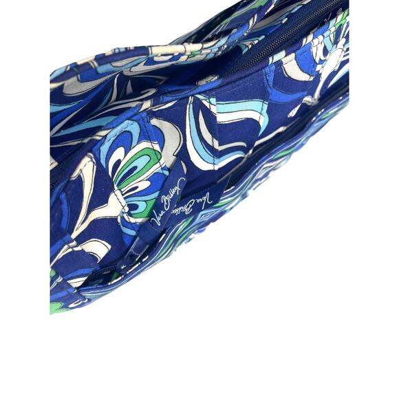 Vera Bradley Mediterranean SATCHEL HANDBAG Purse Blue White Green Floral Swirl - Picture 6 of 7